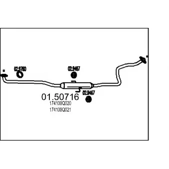 Silencieux central MTS OEM 174100Q020