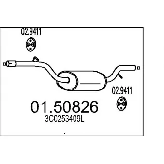 MTS 01.50826 - Silencieux central