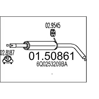 Silencieux central MTS OEM 6Q0253209BA