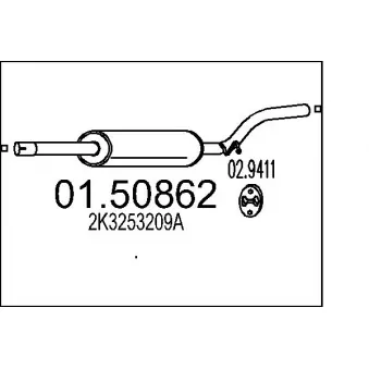 MTS 01.50862 - Silencieux central