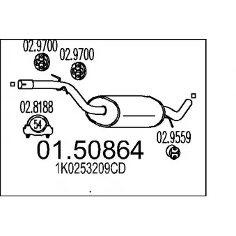 MTS 01.50864 - Silencieux central