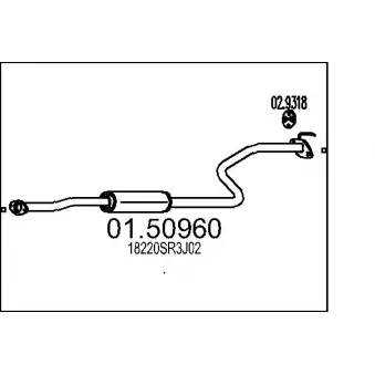 MTS 01.50960 - Silencieux central