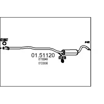 MTS 01.51120 - Silencieux central