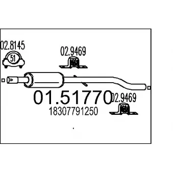 MTS 01.51770 - Silencieux central