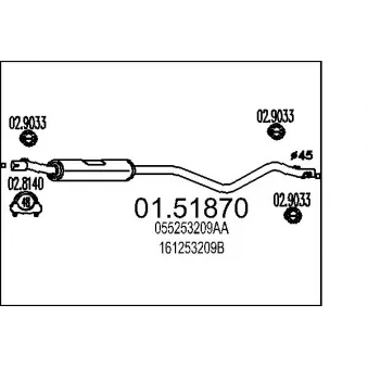 MTS 01.51870 - Silencieux central