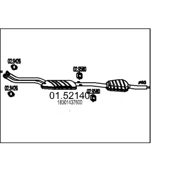MTS 01.52140 - Silencieux central