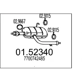 MTS 01.52340 - Silencieux central