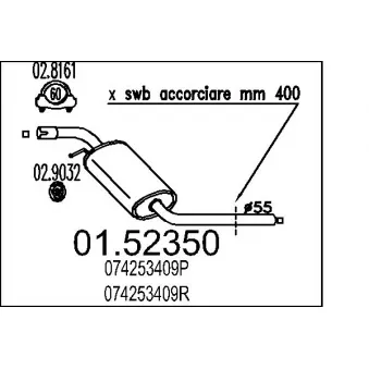 Silencieux central MTS OEM 074253409P