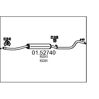 MTS 01.52740 - Silencieux central