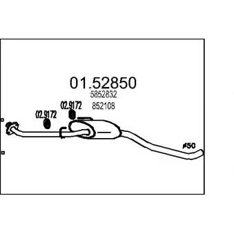 MTS 01.52850 - Silencieux central
