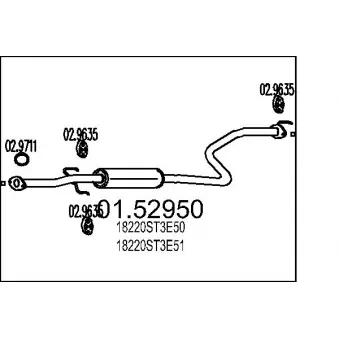 MTS 01.52950 - Silencieux central