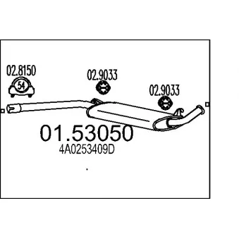 MTS 01.53050 - Silencieux central