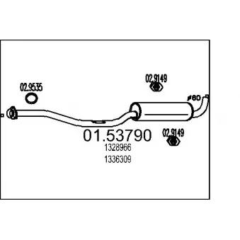 MTS 01.53790 - Silencieux central