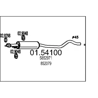 MTS 01.54100 - Silencieux central