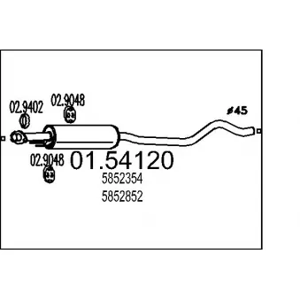 Silencieux central MTS OEM 5852354