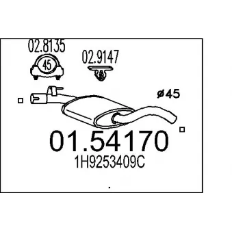 Silencieux central MTS [01.54170]