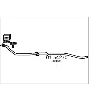 Silencieux central MTS 01.54270 pour CITROEN ZX 1.9 D - 68cv