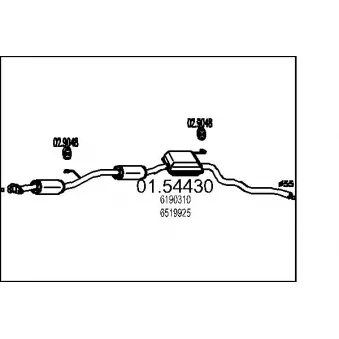 MTS 01.54430 - Silencieux central