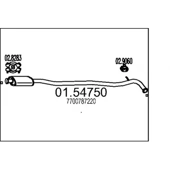 MTS 01.54750 - Silencieux central