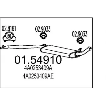 MTS 01.54910 - Silencieux central