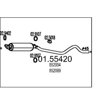 MTS 01.55420 - Silencieux central