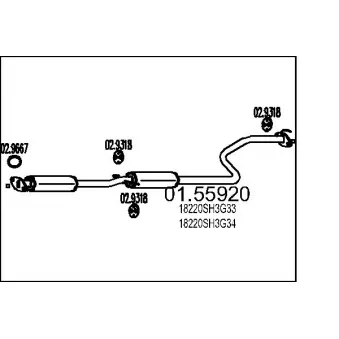 MTS 01.55920 - Silencieux central