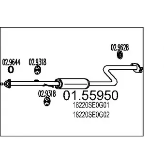 MTS 01.55950 - Silencieux central