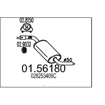 MTS 01.56180 - Silencieux central