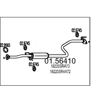 Silencieux central MTS OEM 18220SR4A72