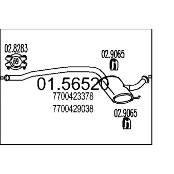 Silencieux central MTS OEM 7700423378