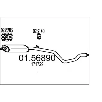 MTS 01.56890 - Silencieux central