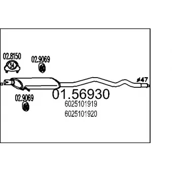 Silencieux central MTS 01.56930