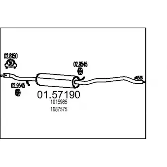 Silencieux central MTS OEM 1015985