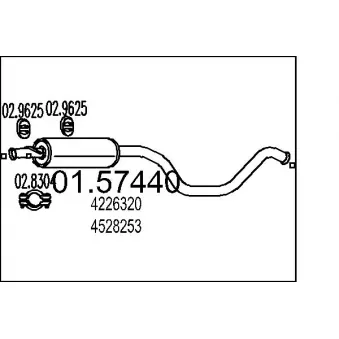 MTS 01.57440 - Silencieux central