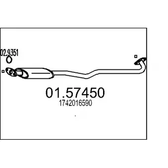 MTS 01.57450 - Silencieux central