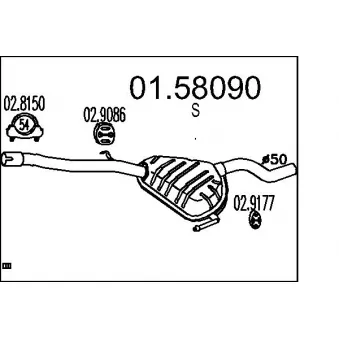 MTS 01.58090 - Silencieux central