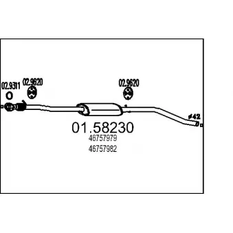 MTS 01.58230 - Silencieux central