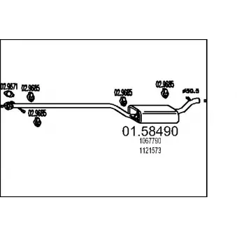 Silencieux central MTS 01.58490 pour FORD FOCUS 1.8 - 116cv