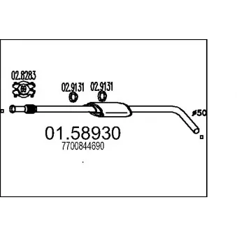Silencieux central MTS OEM 7700844690