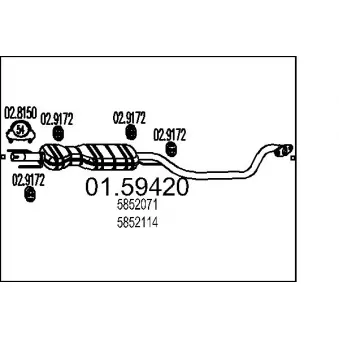 Silencieux central MTS OEM 5852114