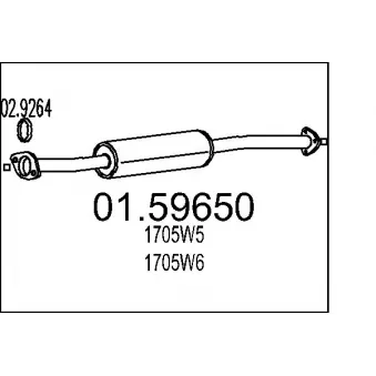 MTS 01.59650 - Silencieux central