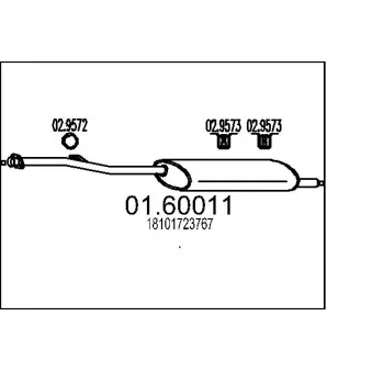 Silencieux arrière MTS 01.60011 pour BMW Série 3 316 i - 102cv
