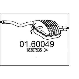 Silencieux arrière MTS 01.60049 pour BMW Série 5 525 i - 192cv