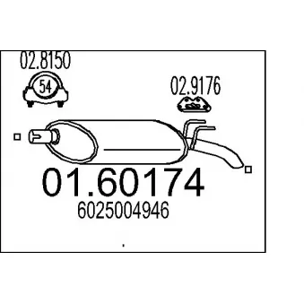 MTS 01.60174 - Silencieux arrière