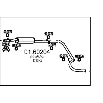 Silencieux arrière MTS 01.60204 pour OPEL ASTRA 2.4 D - 72cv