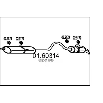 MTS 01.60314 - Silencieux arrière