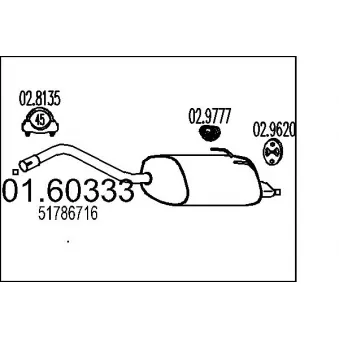 MTS 01.60333 - Silencieux arrière