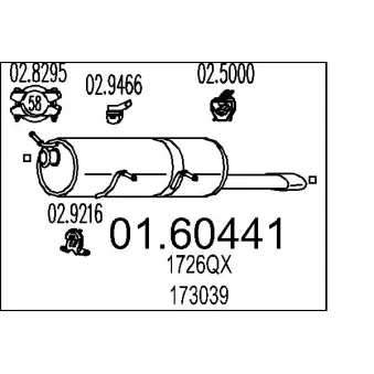 Silencieux arrière MTS OEM 1726QX