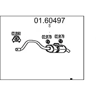 MTS 01.60497 - Silencieux arrière