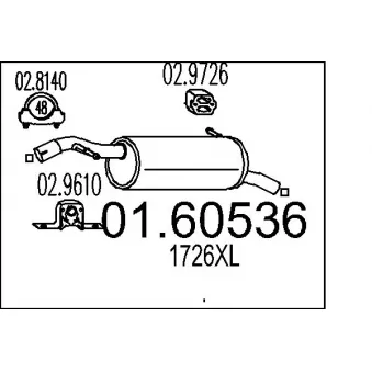 Silencieux arrière MTS OEM 1726XL